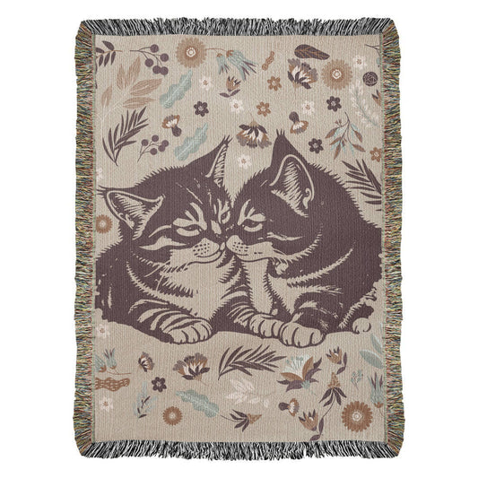 Forever Snuggling Kitties Woven Blanket